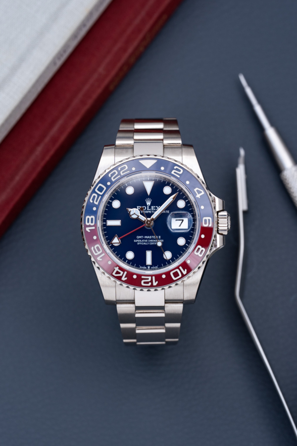 Rolex GMT-Master II Pepsi Bleu Nuit Or Gris