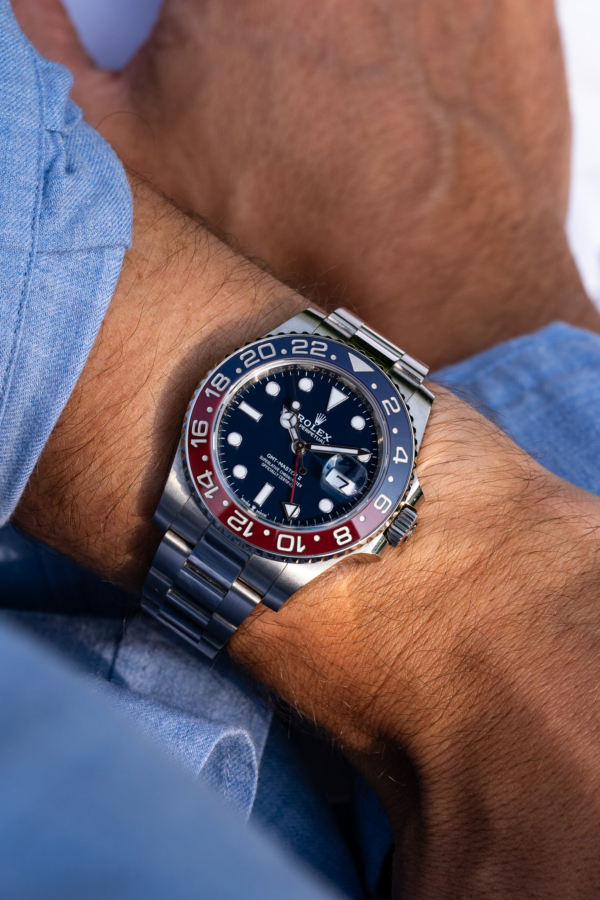 Rolex GMT-Master II Pepsi Bleu Nuit Or Gris