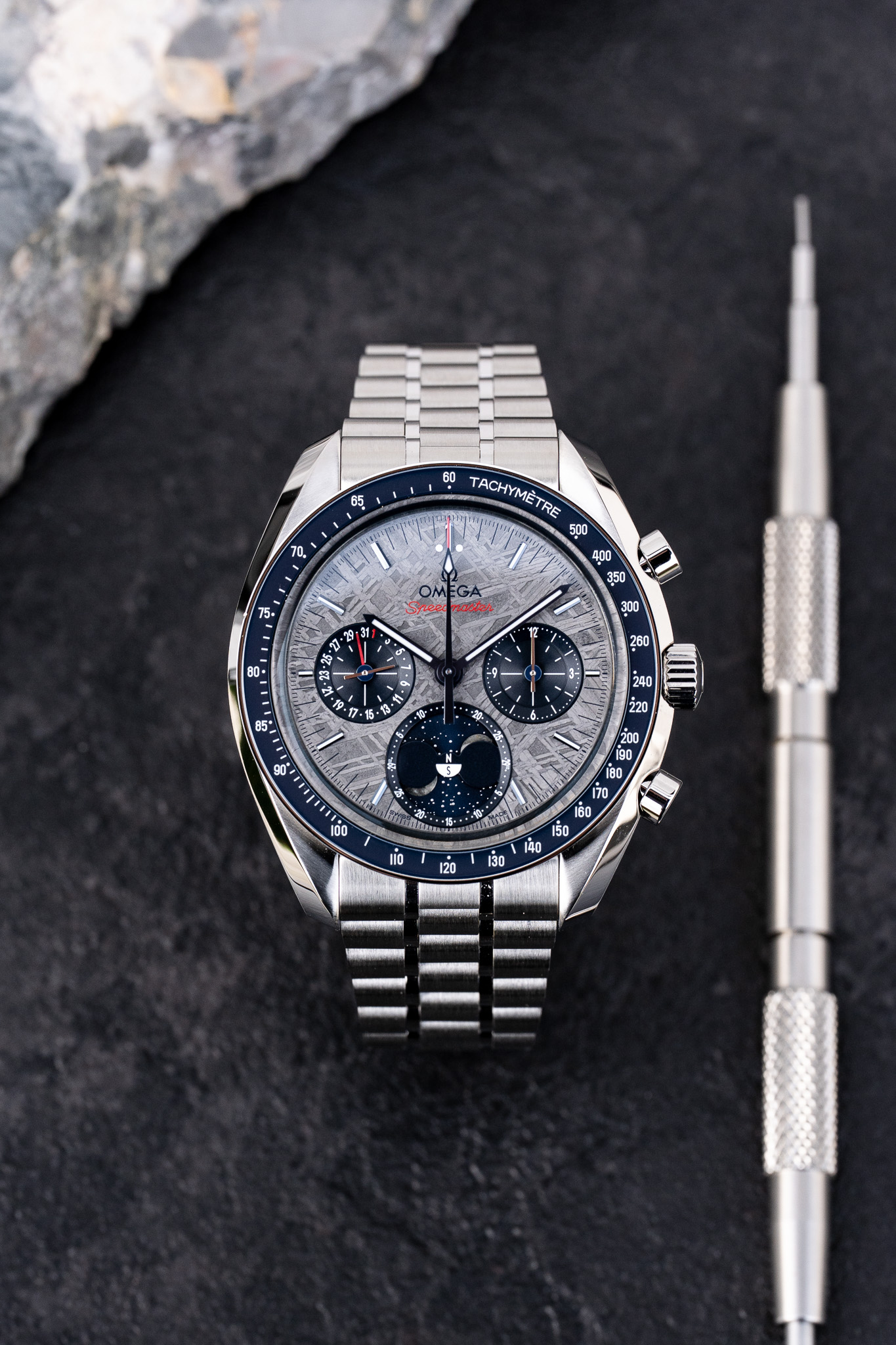 Omega Speedmaster Moonphase Meteorite