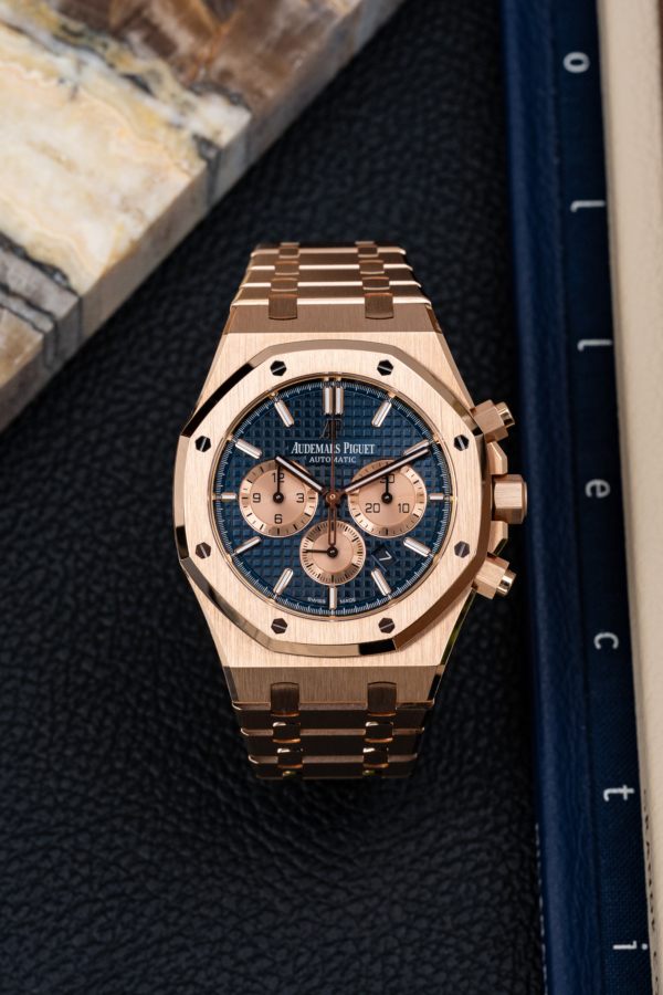 Audemars Piguet Royal Oak Chronographe Or Rose Bleu