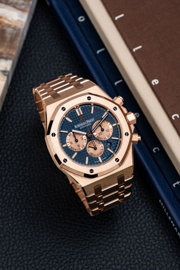 Audemars Piguet Royal Oak Chronographe Or Rose Bleu