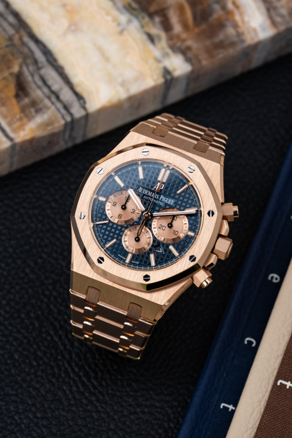 Audemars Piguet Royal Oak Chronographe Or Rose Bleu