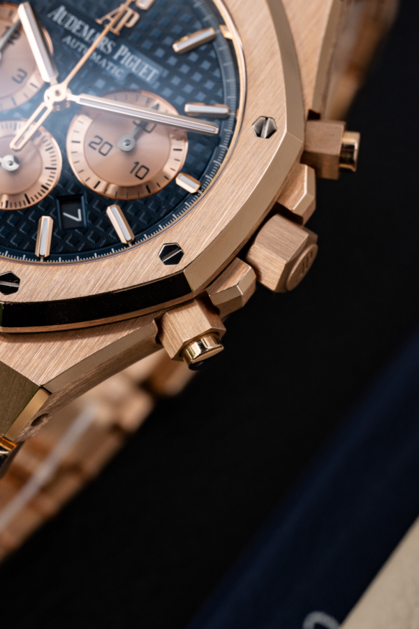 Audemars Piguet Royal Oak Chronographe Or Rose Bleu