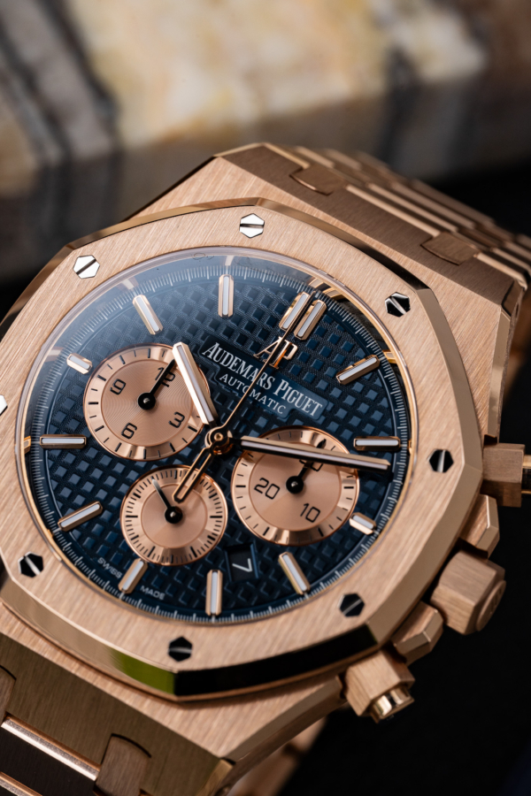 Audemars Piguet Royal Oak Chronographe Or Rose Bleu