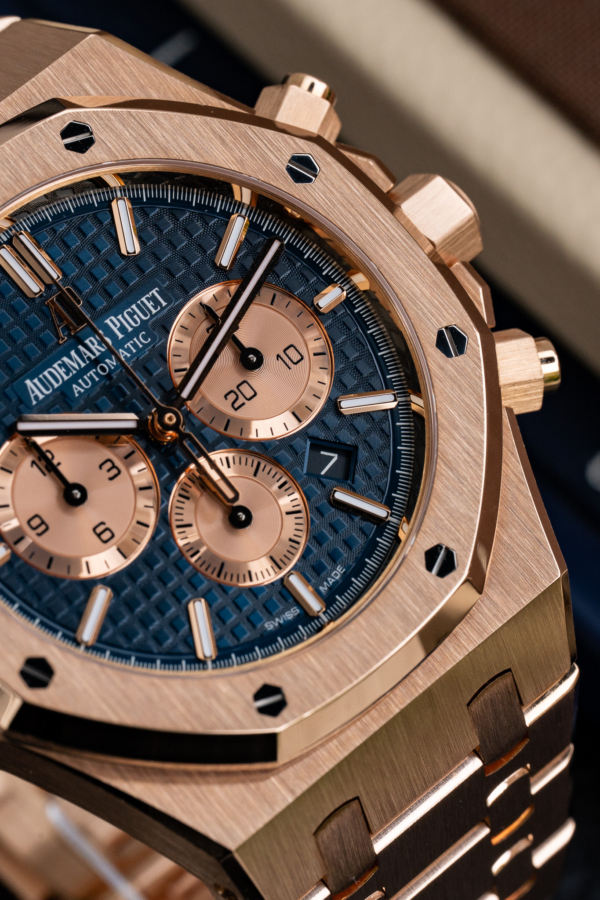 Audemars Piguet Royal Oak Chronographe Or Rose Bleu