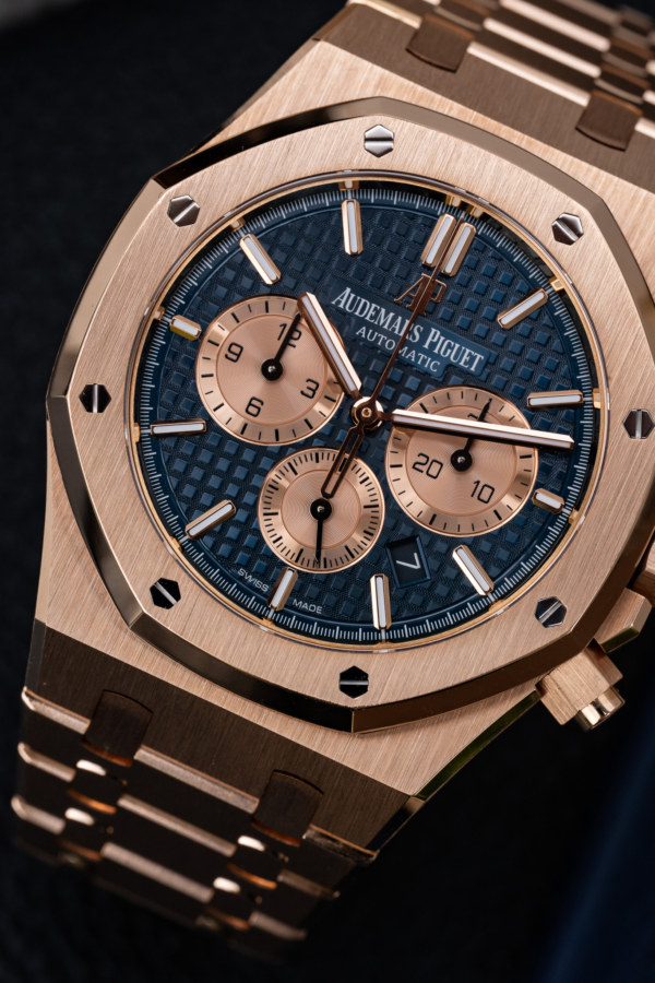 Audemars Piguet Royal Oak Chronographe Or Rose Bleu