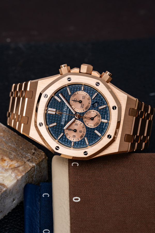 Audemars Piguet Royal Oak Chronographe Or Rose Bleu