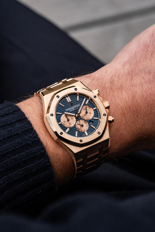 Audemars Piguet Royal Oak Chronographe Or Rose Bleu