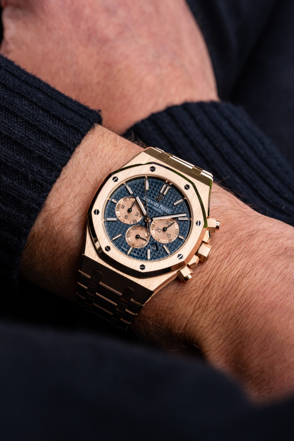 Audemars Piguet Royal Oak Chronographe Or Rose Bleu