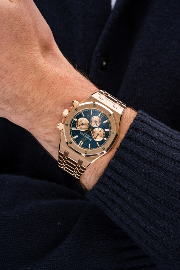 Audemars Piguet Royal Oak Chronographe Or Rose Bleu