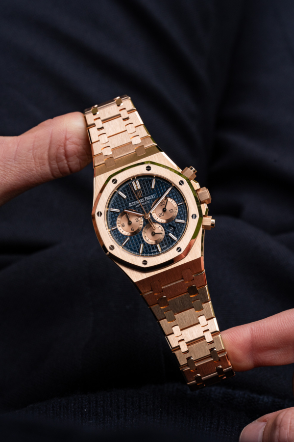 Audemars Piguet Royal Oak Chronographe Or Rose Bleu